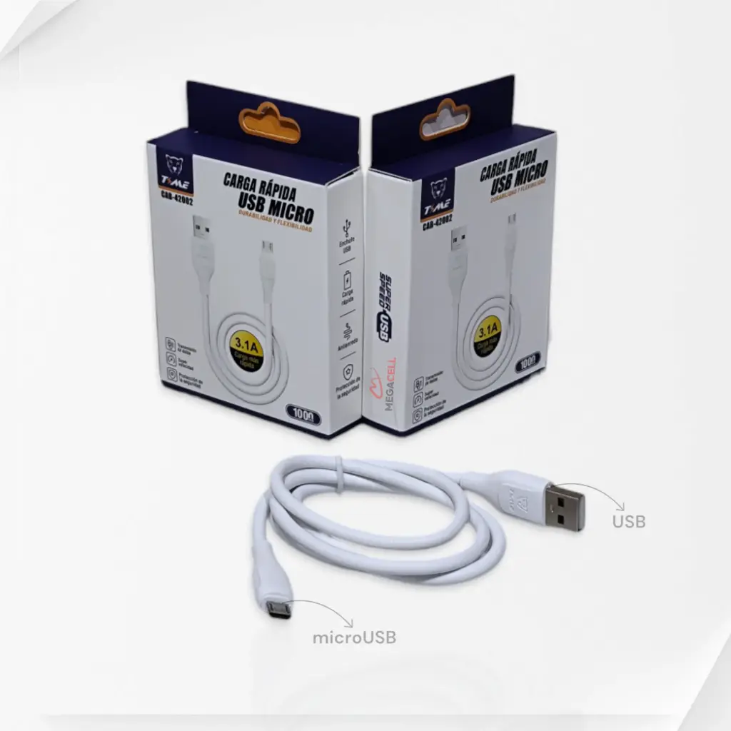 [Cab-42002] Cable Microusb V8 Blanco 3.1A (Cab-42002)